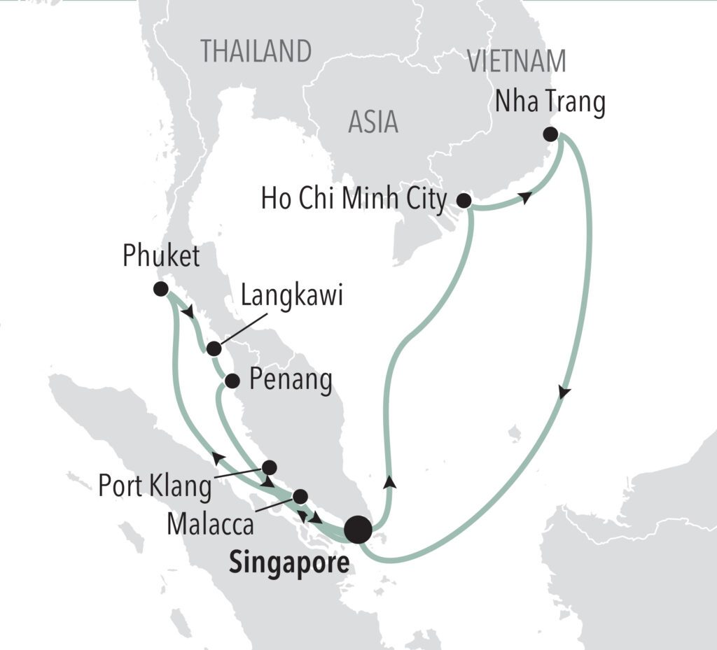 Silversea Singapore Roundtrip Map