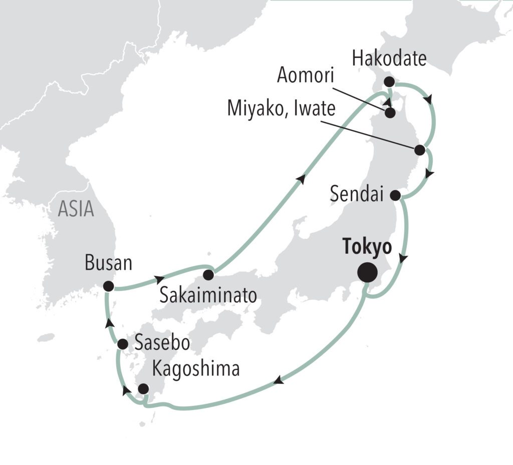 Silversea Tokyo Roundtrip Map