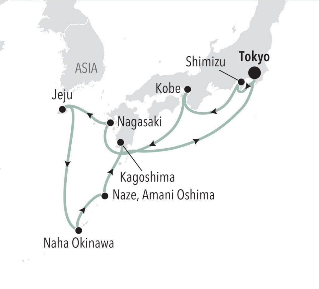 Silversea Tokyo Roundtrip Map