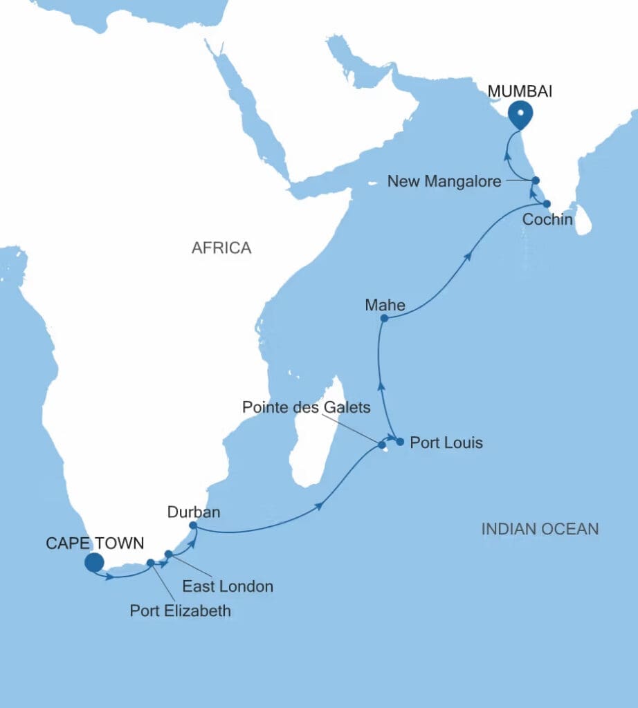 Silversea Cape Town to Mumbai