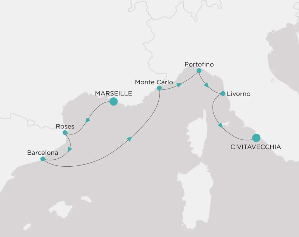 Marseille to Civitavecchia on Crystal
