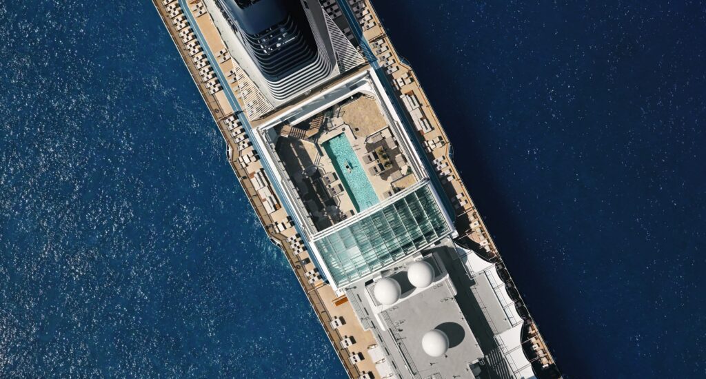 Explora Journeys ship aerial